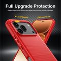 Honor 600/600 Pro Børstet TPU Cover - Karbonfiber - rød