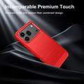 Honor 600/600 Pro Børstet TPU Cover - Karbonfiber - rød