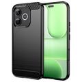 Honor 600 Lite Børstet TPU Cover - Karbonfiber - Sort
