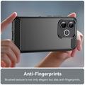 Honor 600 Lite Børstet TPU Cover - Karbonfiber - Sort