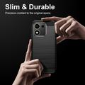 Honor 600 Smart Børstet TPU Cover - Karbonfiber