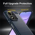 Honor 600 Smart Børstet TPU Cover - Karbonfiber - blå