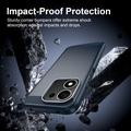 Honor 600 Smart Børstet TPU Cover - Karbonfiber - blå