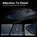 Honor 600 Smart Børstet TPU Cover - Karbonfiber - blå