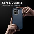 Honor 600 Smart Børstet TPU Cover - Karbonfiber - blå