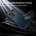 Honor 600 Smart Børstet TPU Cover - Karbonfiber - blå