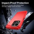 Honor 600 Smart Børstet TPU Cover - Karbonfiber - rød