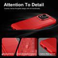 Honor 600 Smart Børstet TPU Cover - Karbonfiber - rød