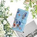Honor 600 Smart Blomstret pung etui med plads til kort - babyblå
