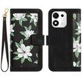 Honor 600 Smart Blomstret pung etui med kortholdere