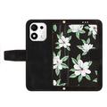 Honor 600 Smart Blomstret pung etui med kortholdere - Sort