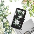 Honor 600 Smart Blomstret pung etui med kortholdere - Sort