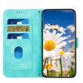 Honor 600 Smart Blomstret pung etui med kortholdere - grøn