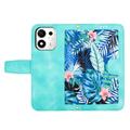Honor 600 Smart Blomstret pung etui med kortholdere - grøn