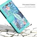 Honor 600 Smart Blomstret pung etui med kortholdere - grøn