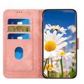 Honor 600 Smart Blomstret pung etui med kortholdere - pink