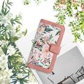 Honor 600 Smart Blomstret pung etui med kortholdere - pink