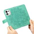 Honor 600 Smart Mandala Etui med Pung med håndledsrem - mintgrøn