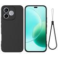 Honor 600e/600 Lite/X80i Flydende silikone cover med håndrem - Sort