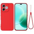 Honor 600e/600 Lite/X80i Flydende silikone cover med håndrem - Rød