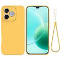 Honor 600e/600 Lite/X80i Flydende silikone cover med håndrem - Gul