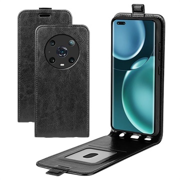 Honor Magic4 Pro Vertikal Flip Cover med Kortholder - Sort