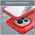 Honor Magic6 Børstet TPU Cover - Karbonfiber - Rød