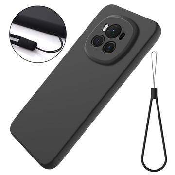 Honor Magic6 Liquid Silikone Cover med Strop - Sort