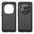 Honor Magic6 Pro Børstet TPU Cover - Karbonfiber - Sort