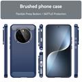 Honor Magic7 Børstet TPU Cover - Karbonfiber - Blå