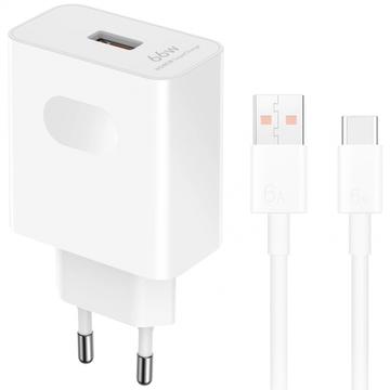 Honor SuperCharge strømadapter med USB-C-kabel HN-110600E00 - 66W - Hvid