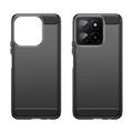 Honor X5b/X5b Plus Børstet TPU Cover - Karbonfiber - Sort