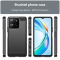 Honor X5b/X5b Plus Børstet TPU Cover - Karbonfiber - Sort