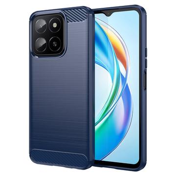 Honor X5b/X5b Plus Børstet TPU Cover - Karbonfiber - Blå