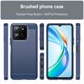 Honor X5b/X5b Plus Børstet TPU Cover - Karbonfiber - Blå