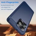 Honor X5c/X5c Plus Børstet TPU Cover - Karbonfiber - blå