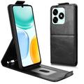 Honor X5c Plus lodret flip-etui med stativ - sort