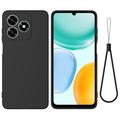 Honor X5d/X5d Plus Flydende silikone cover med håndrem - Sort