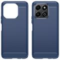 Honor X6b Børstet TPU Cover - Karbonfiber - Blå