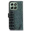 Honor X6b Crocodile Series Læderpung med RFID - Grøn