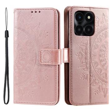Honor X6b Mandala Series Etui med Pung - Pink