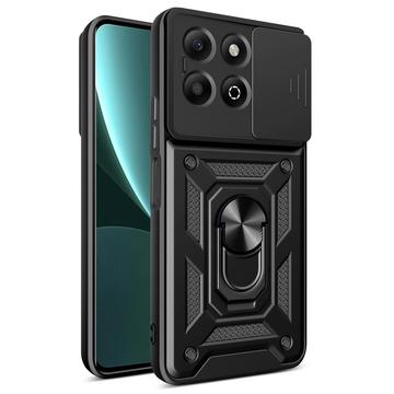 Honor X6b Roterende Ring Hybrid Cover med Kameraskjold - Sort