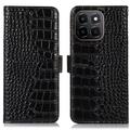 Honor X6c Crocodile Series Læderpung med RFID