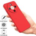 Honor X70/X9d/Magic8 Lite Flydende silikone cover med håndrem - rød