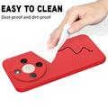 Honor X70/X9d/Magic8 Lite Flydende silikone cover med håndrem - rød