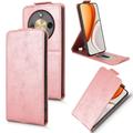 Honor X70/X9d/Magic8 Lite lodret flip-etui med stativ - rosaguld