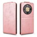 Honor X70/X9d/Magic8 Lite lodret flip-etui med stativ - rosaguld