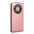 Honor X70/X9d/Magic8 Lite lodret flip-etui med stativ - rosaguld