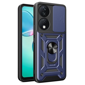 Honor X7b/90 Smart Roterende Ring Hybrid Cover med Kameraskjold - Blå