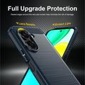 Honor X7e Børstet TPU Cover - Karbonfiber - blå